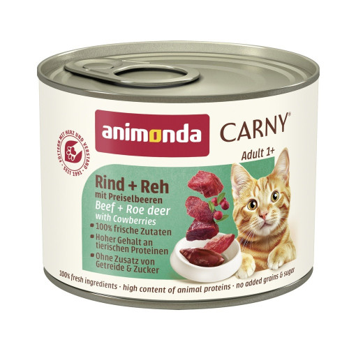 Корм влажный Carny Adult Beef Venison with Cowberries для взрослых котов с говядиной олениной и брусникой 200 г