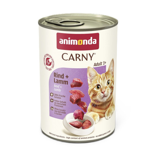 Корм влажный Carny Adult Beef Lamb для взрослых котов с говядиной и ягненком 400 г