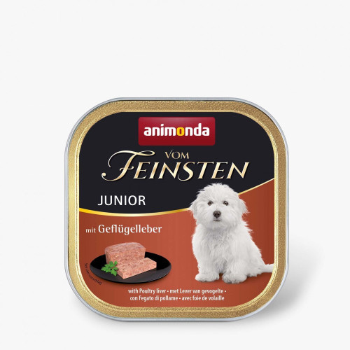 Корм влажный Vom Feinsten Junior with Poultry liver для щенков с птичьей печенью 150 г