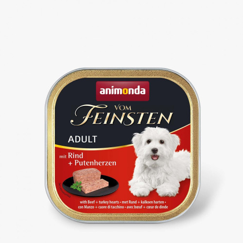 Корм влажный Vom Feinsten Adult with Beef Turkey hearts для собак с говядиной и индюшиными серцами 150 г