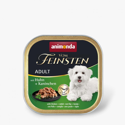 Корм влажный Vom Feinsten Adult with Chicken rabbit для взрослых собак з куркою і кроликом 150 г