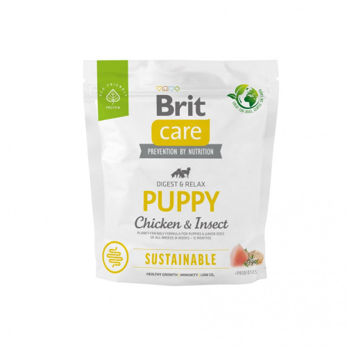 Корм сухой Brit Care Dog Sustainable Puppy для щенков с курицей и насекомыми 1 кг