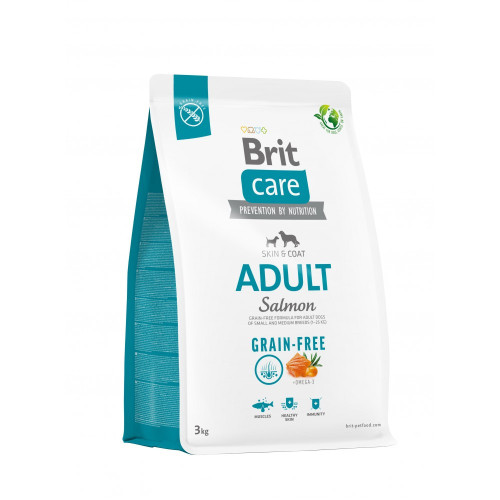 Корм сухой Brit Care Dog Grain-free Adult для взрослых собак малых и средних пород беззерновой с лососем 3 кг