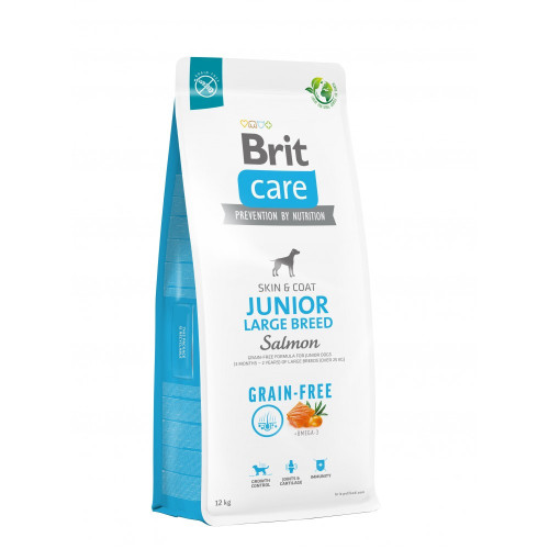 Корм сухой Brit Care Dog Grain-free Junior Large Breed для молодых собак крупных пород беззерновой с лососем 12 кг