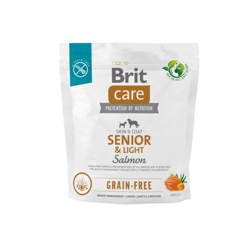 Корм сухой Brit Care Dog Grain-free Senior and Light для пожилых собак беззерновий с лососем 1 кг