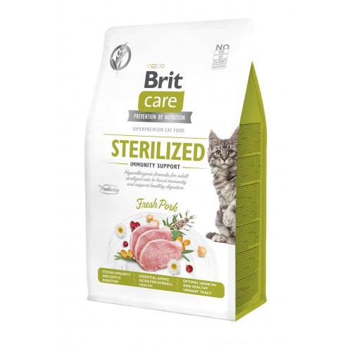 Корм сухий Brit Care Cat Grain Free Sterilized Immunity Support для стерилізованих котів для підтримки імунітету зі...