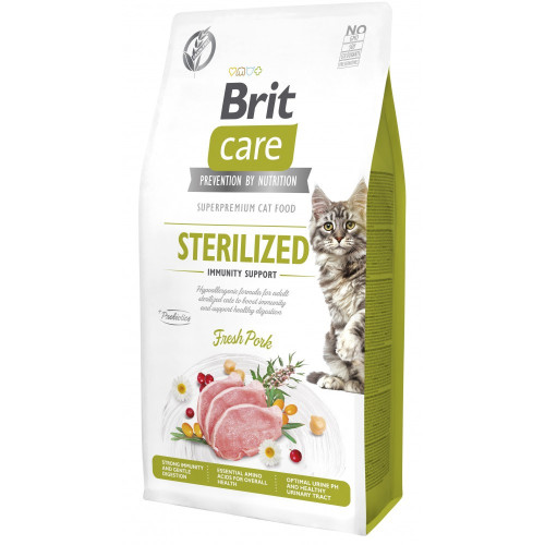 Корм сухий Brit Care Cat Grain Free Sterilized Immunity Support для стерилізованих котів для підтримки імунітету зі...