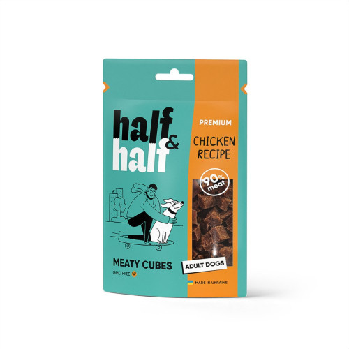 Лакомства HalfHalf мясные кубики для собак, с курицей 100 г