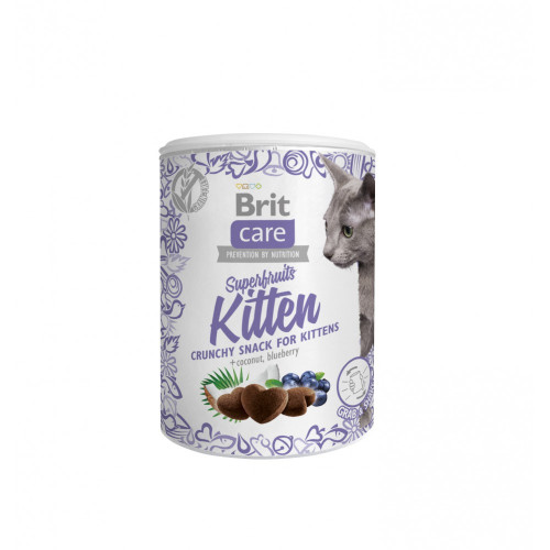 Лакомство Brit Care Cat Snack Superfruits Kitten для котят от 6 недель с курицей кокосом и черникой 100 г