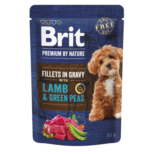 Корм влажный Brit Premium Fillets in Gravy Lamb & Green Peas для собак малых пород филе в соусе ягненок и зеленый...