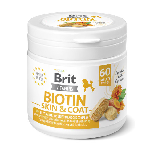 Витамины Brit Vitamins Biotin Skin & Coat Care для собак для кожи и шерсти 60 таблеток