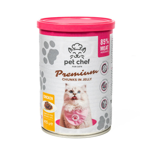 Вологий корм для котів Pet Chef з Куркою 415 г