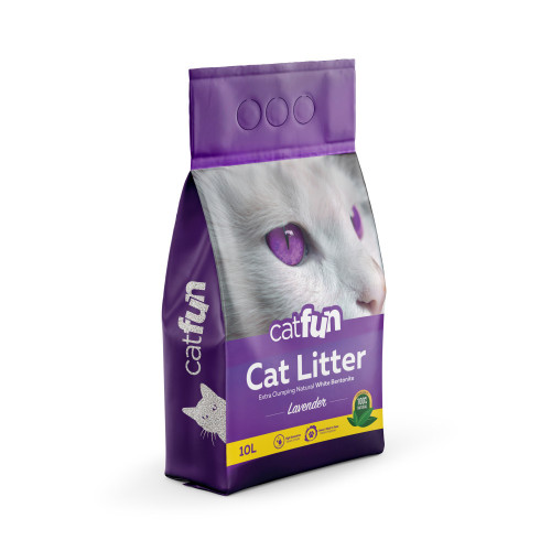 Наполнитель Catfun для кошачьих туалетов бентонитовый с ароматом лаванды 10 л