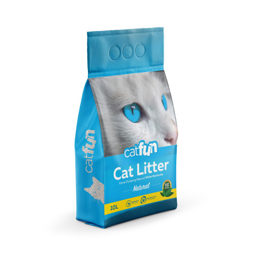 Наполнитель Catfun для кошачьих туалетов бентонитовый натуральный 10 л