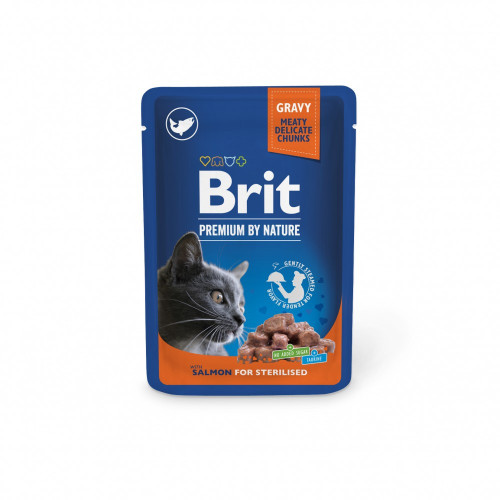 Корм вологий Brit Premium Salmon for Sterilised д/стерилізованих котів лосось 100 г