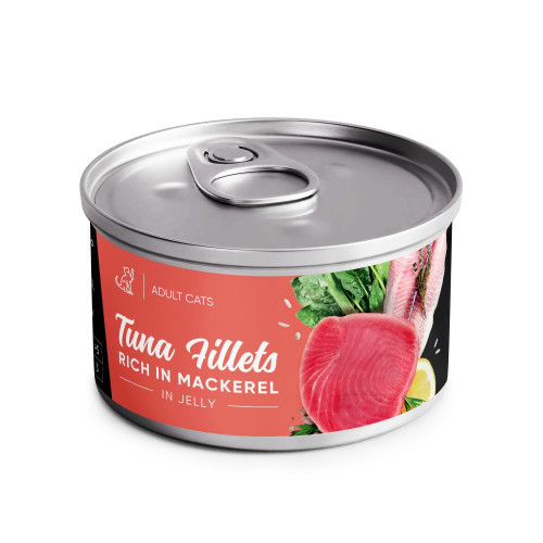 Корм вологий Savory Tuna Fillets rich in Mackerel in Jelly for Adult Cats філе тунця з макреллю в желе для дорослих...
