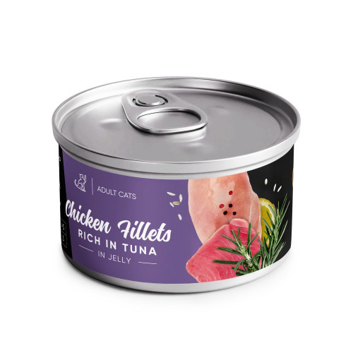 Корм вологий Savory Chicken Fillets rich in Tuna in Jelly for Adult Cats філе курки з тунцем в желе для дорослих...