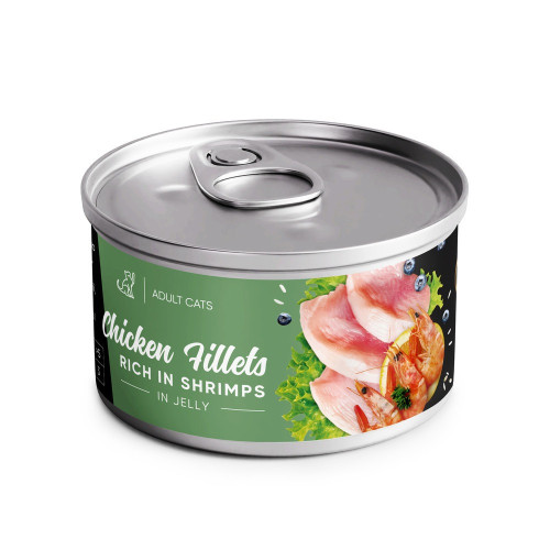 Корм вологий Savory Chicken Fillets rich in Shrimp in Jelly for Adult Cats філе курки з креветками в желе для...