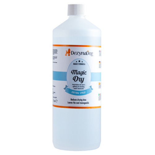 Спрей Dezynadog Magic Dry нейтралізує здатність волосся утримувати молекули води прискорює процес сушіннясолодкий...