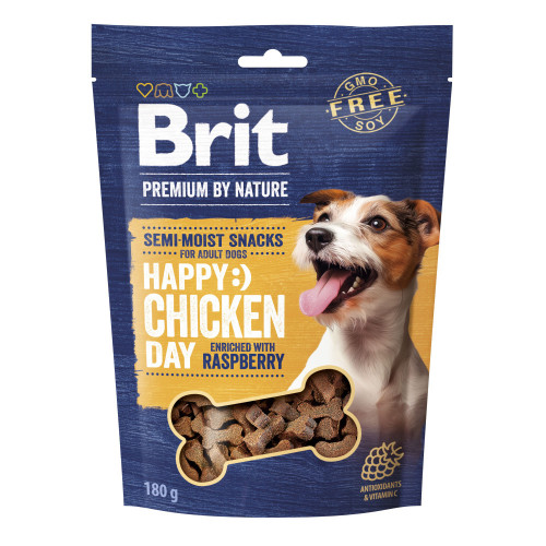 Лакомство Brit Premium Semi-moist Snacks Chicken with Raspberry полувлажные для собак с курицей и малиной 180 г