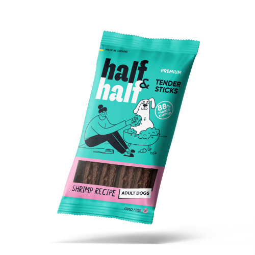 Лакомство Half&Half мясные палочки для собак, с креветкой 100 г