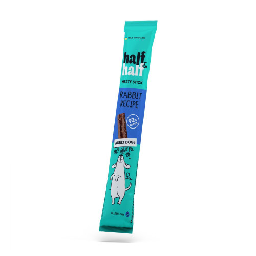 Лакомство Half&Half мясная палочка с кроликом, для собак, 12 г