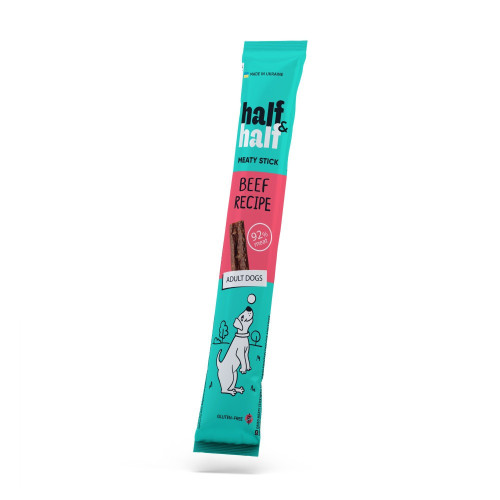 Лакомство Half&Half мясная палочка с говядиной, для собак, 12 г