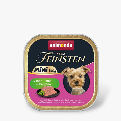 Корм влажный Animonda Vom Feinsten Mini для взрослых собак малых пород с говядиной, уткой + орегано 100 г