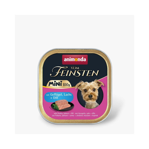 Корм влажный Animonda Vom Feinsten Mini для взрослых собак малых пород с птицей, лососем + укроп 100 г
