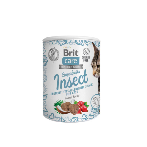Лакомства Brit Care Superfruits Snack Insect д/котовс насекомыми кокосом и шиповником 100 г
