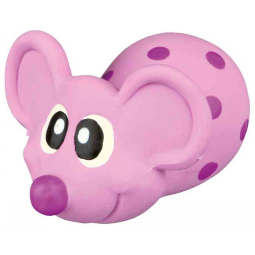 Игрушка Trixie для собак Мышь с пискавкой в горошек латекс 8 см