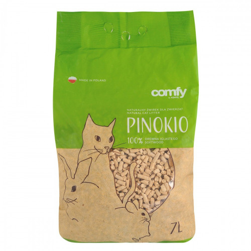 Наполнитель Comfy для кошачьего туалета гигиенический древесный Pinokio 7 л