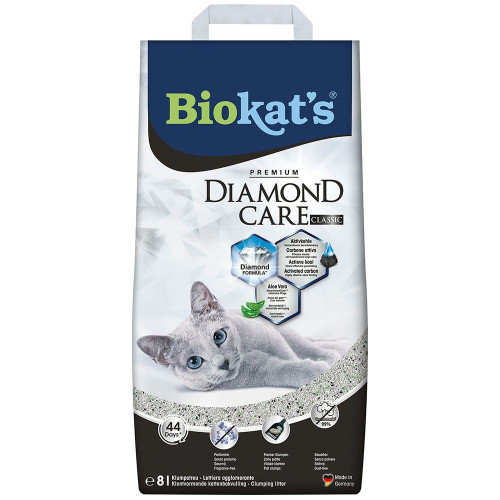 Наполнитель Biokats для кошачьего туалета Diamond Classic бентонитовый 8 л