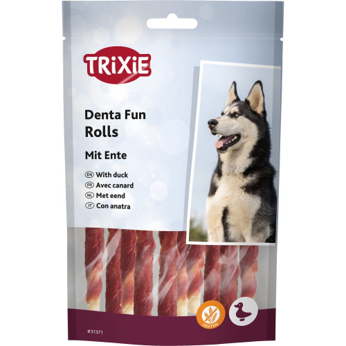 Лакомство Trixie Denta Fun Rolls with Duck для собак Палочка для чистки зубов с уткой 12 см 80 г 10 шт
