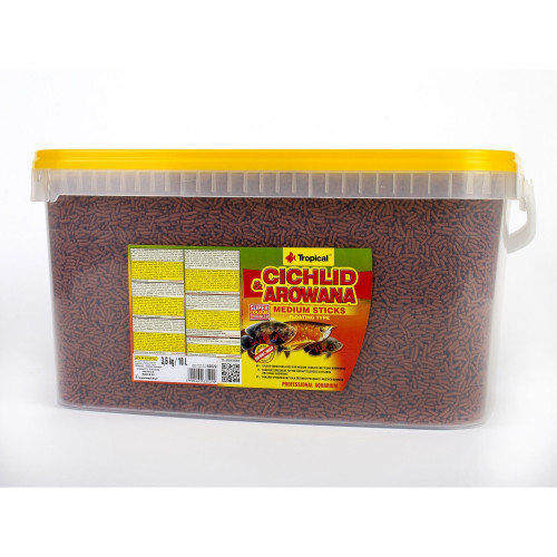 Корм Tropical Cichlid Arowana Medium Sticks для мясоядных цихлид палочки 3,6 кг