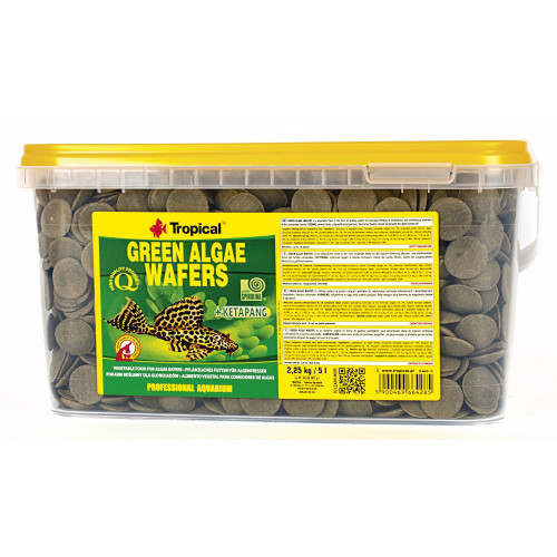 Корм Tropical Green Algae Wafers для травоядных донных рыб хлопья 5 л/ 2,25 кг