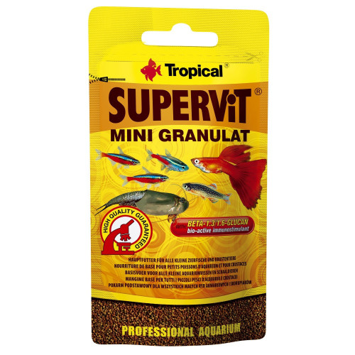 Корм Tropical Supervit Mini Granulat для аквариумных рыб гранулы 10 г