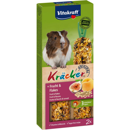 Лакомство Vitakraft Kracker Original Frucht&Flakes крекер для декоративных грызунов и морских свинок с фруктами 2 шт/уп