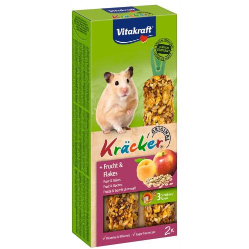Лакомства Vitakraft Kracker Original Frucht Flakes крекер для хомяков с фруктами и хлопьями 12г/2шт
