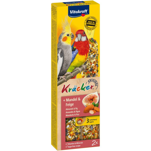 Лакомство Vitakraft Kracker Original Almonds&Fig крекер для крупных австралийских попугаев фруктовый 2 шт/уп