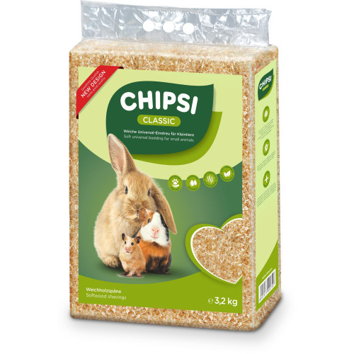 Наполнитель Chipsi для грызунов Классик гигиенический тырса 60 л/3,2 кг