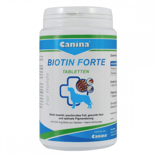 Витаминный комплекс Canina Biotin Forte Tabletten для собак Биотин интенсивный курс для шерсти 200 г 60 табл.