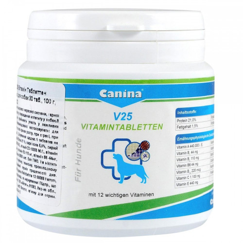 Витаминный комплекс Canina V25 Vitamintabletten для собак 100 г 30 табл.