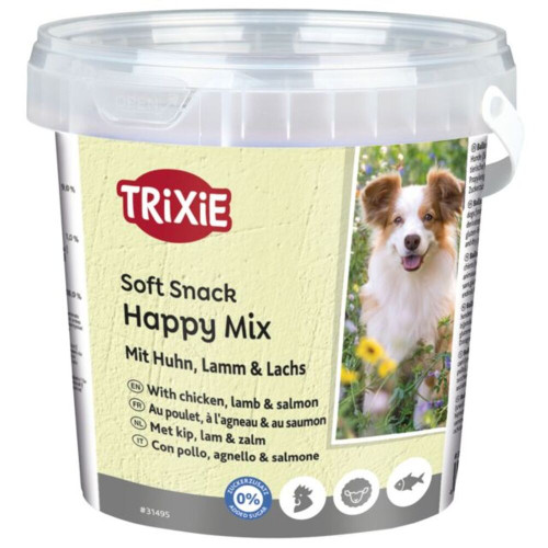 Лакомства Trixie Soft Snack Happy Mix для собак с курицей, ягненком и лососем 500 г