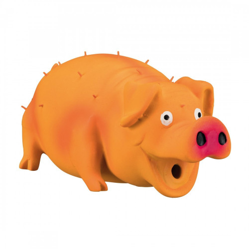 Игрушка Trixie для собак Поросенок с щетиной и пискавкой латекс 21 см