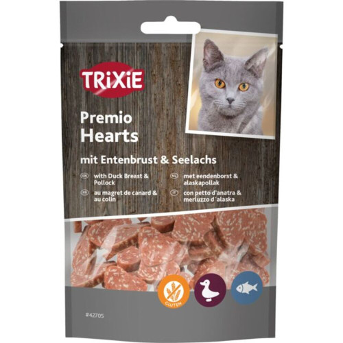 Лакомство Trixie Premio Ducky Hearts для кошек сердечка с уткой и рыбой 50 г