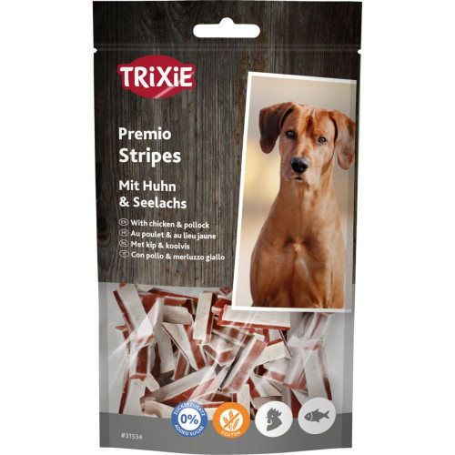 Лакомство Trixie Premio Stripes with Chicken & Pollock для собак палочки с курицей и минтаем 75 г