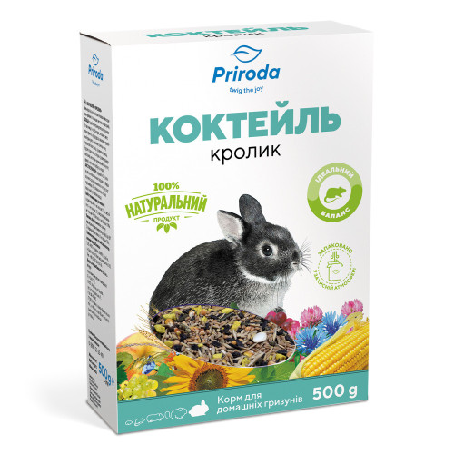 Корм Природа Коктейль Кролик для декоративных кроликов 500 г