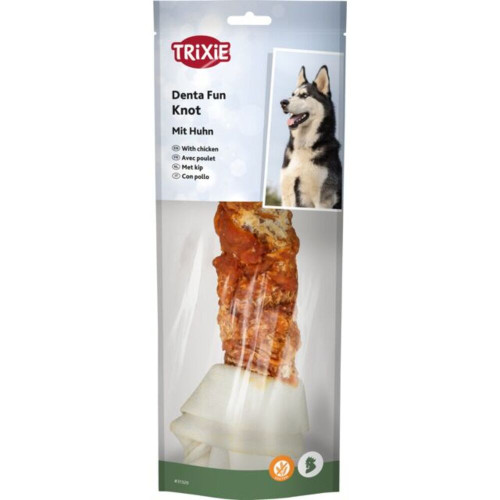 Лакомство Trixie Denta Fun для собак Косточка для чистки зубов с курицей 25 см 220 г