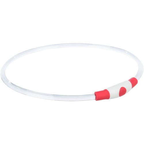 Нашийник Trixie Flash Light Ring USB для собак мигаючий силіконовий червонийрозмірL–XL 65 см/8 мм